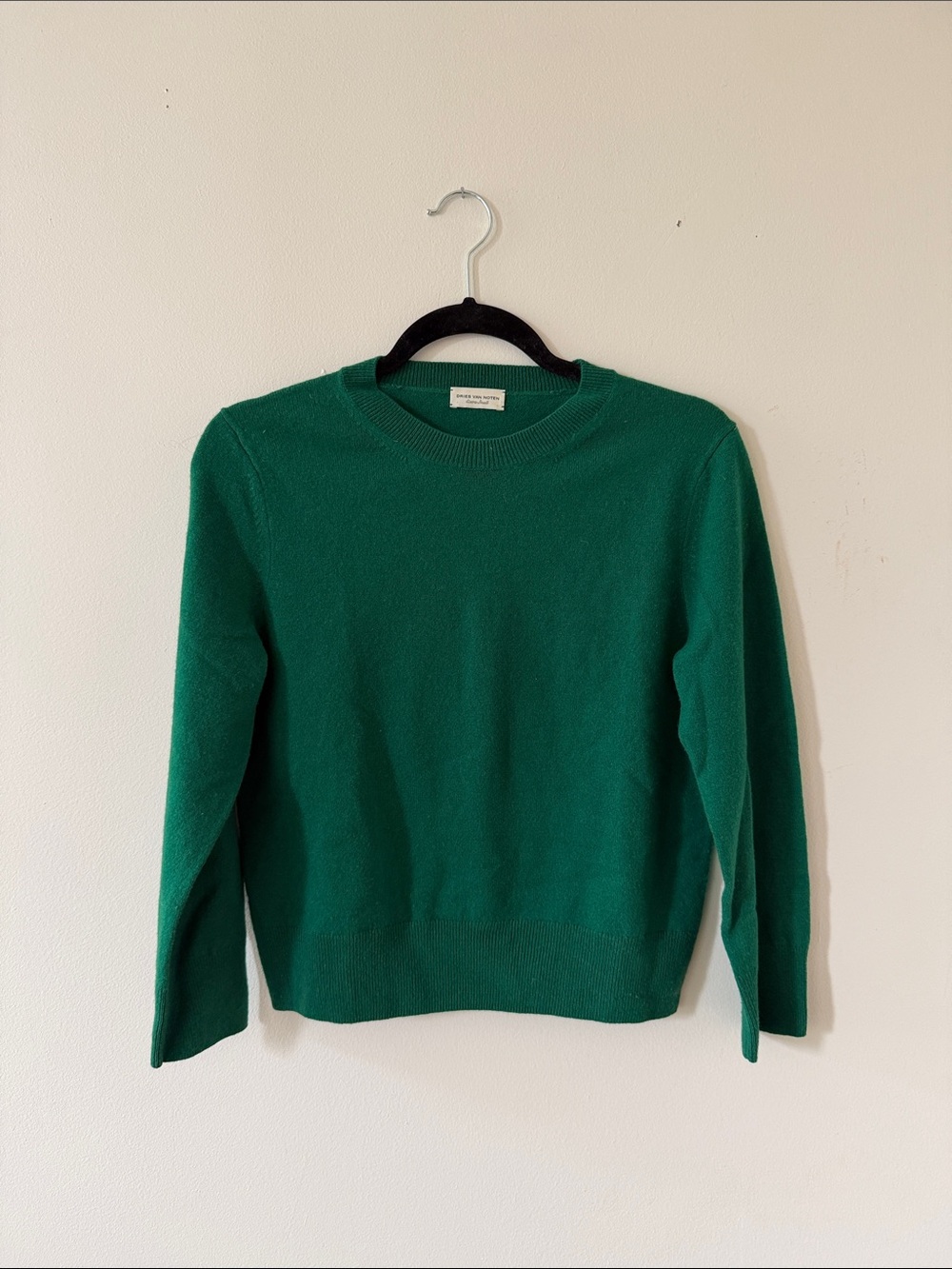 Dries Van Noten Crewneck Sweater in Emerald Green